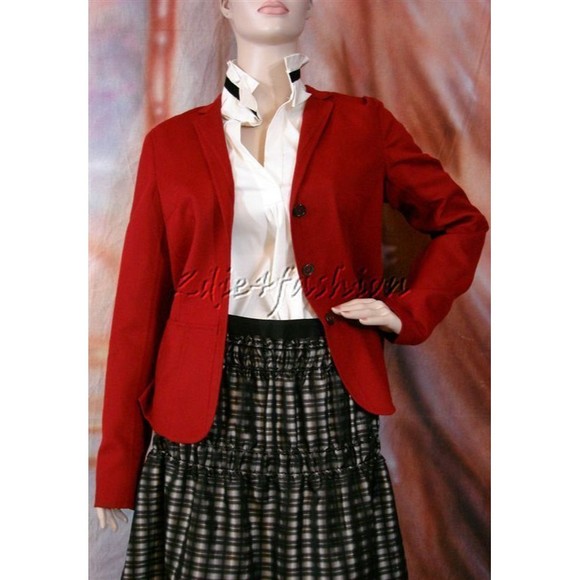 $3875 NWT JIL SANDER Super Soft Cashmere Red Cranberry Jacket 10 - Picture 2 of 7